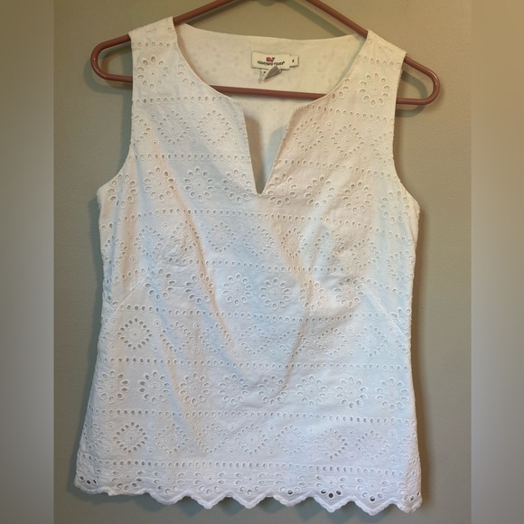 Vineyard Vines Tops - Vineyard Vines White Eyelet Sleeveless Top